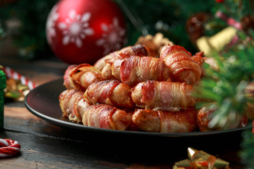 Christmas Pigs In Blankets (Bacon and Cocktail Chipolata Pork Sausages)